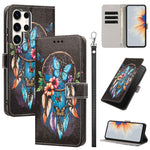 Custodia per telefono in ecopelle con motivo dipinto e cinturino, For Galaxy S24 5G / S25 5G, For Galaxy S24+ 5G / S25+ 5G, For Galaxy S25 Ultra 5G