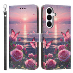 Custodia per telefono in ecopelle con motivo dipinto e cinturino, For Galaxy S26 5G, For Galaxy S25 FE 5G, For Galaxy S25 Edge 5G