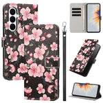 Custodia per telefono in ecopelle con motivo dipinto e cinturino, For Galaxy S26 5G, For Galaxy S25 FE 5G, For Galaxy S25 Edge 5G