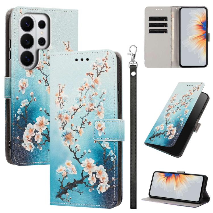 Custodia per telefono in ecopelle con motivo dipinto e cinturino, For Galaxy S26 FE 5G, For Galaxy S26+ 5G, For Galaxy S26 Ultra 5G