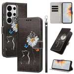 Custodia per telefono in ecopelle con motivo dipinto e cinturino, For Galaxy S26 FE 5G, For Galaxy S26+ 5G, For Galaxy S26 Ultra 5G