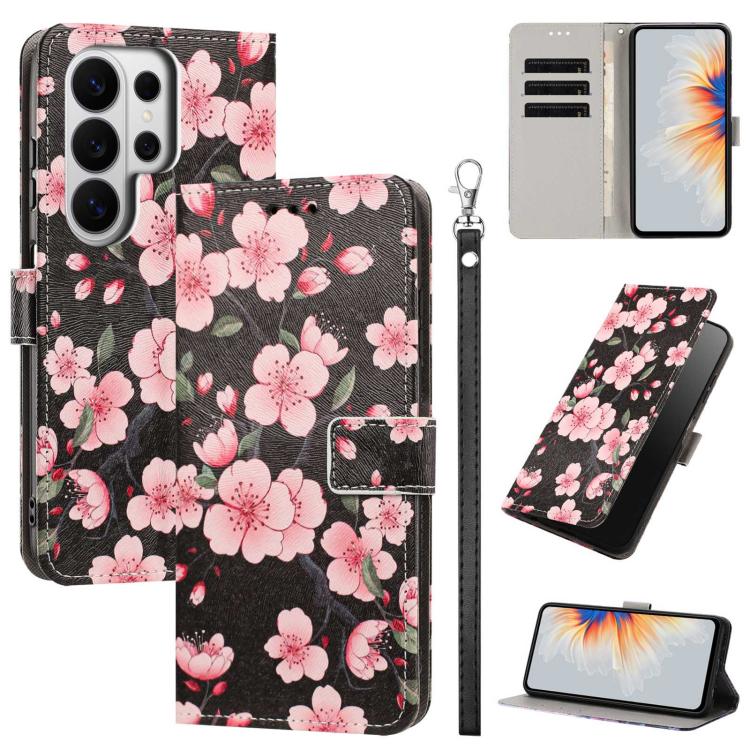 Custodia per telefono in ecopelle con motivo dipinto e cinturino, For Galaxy S26 FE 5G, For Galaxy S26+ 5G, For Galaxy S26 Ultra 5G
