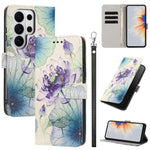 Custodia per telefono in ecopelle con motivo dipinto e cinturino, For Galaxy S26 FE 5G, For Galaxy S26+ 5G, For Galaxy S26 Ultra 5G