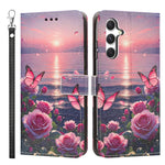Custodia per telefono in ecopelle con motivo dipinto e cinturino, For Galaxy S26 FE 5G, For Galaxy S26+ 5G, For Galaxy S26 Ultra 5G