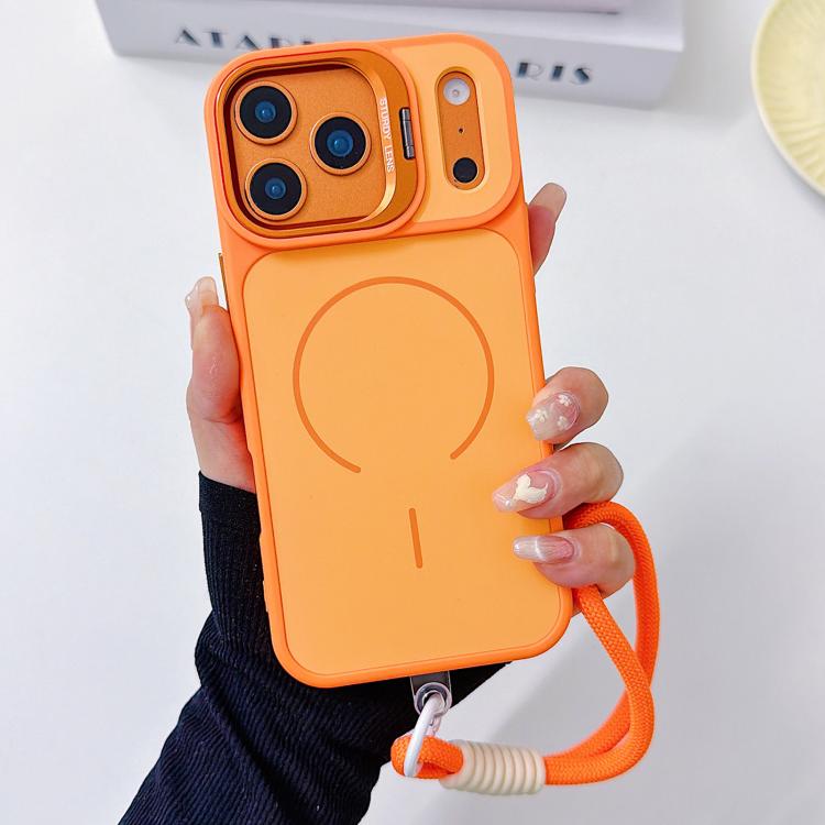 Custodia per telefono magnetica a cerchio sottile con supporto per fotocamera Skin Feel e cordino, For iPhone 17 Pro Max, For iPhone 17 Pro, For iPhone 17, For iPhone 16 Pro Max