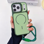 Custodia per telefono magnetica a cerchio sottile con supporto per fotocamera Skin Feel e cordino, For iPhone 17 Pro Max, For iPhone 17 Pro, For iPhone 17, For iPhone 16 Pro Max