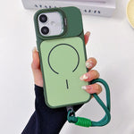 Custodia per telefono magnetica a cerchio sottile con supporto per fotocamera Skin Feel e cordino, For iPhone 17 Pro Max, For iPhone 17 Pro, For iPhone 17, For iPhone 16 Pro Max