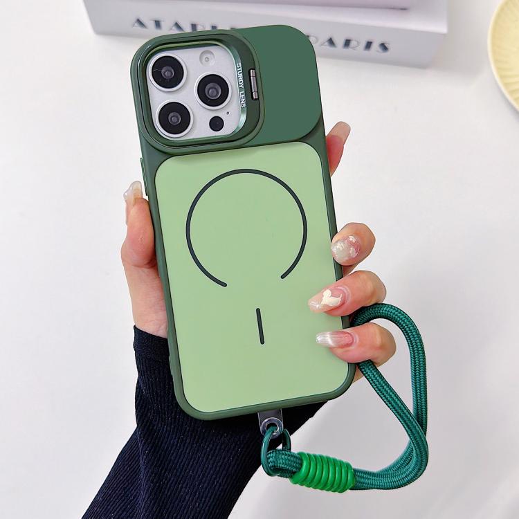 Custodia per telefono magnetica a cerchio sottile con supporto per fotocamera Skin Feel e cordino, For iPhone 17 Pro Max, For iPhone 17 Pro, For iPhone 17, For iPhone 16 Pro Max