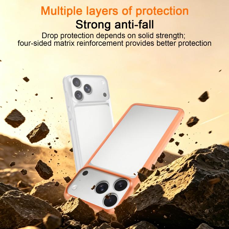 Custodia per telefono in PC sottile satinato con telaio antiurto per la dissipazione del calore., For iPhone 17 Pro Max, For iPhone 17 Pro, For iPhone Air, For iPhone 16 Pro Max, For iPhone 16 Pro, For iPhone 16 Plus