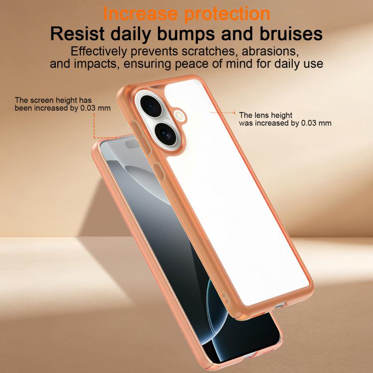 Custodia per telefono in PC sottile satinato con telaio antiurto per la dissipazione del calore., For iPhone 16, For iPhone 15 Pro Max, For iPhone 15 Pro, For iPhone 14 Pro, For iPhone 14 Pro Max, For iPhone 13 Pro Max