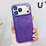 Custodia magnetica per telefono con finitura spazzolata e supporto per obiettivo, For iPhone 17 Pro Max, For iPhone 17 Pro, For iPhone 17