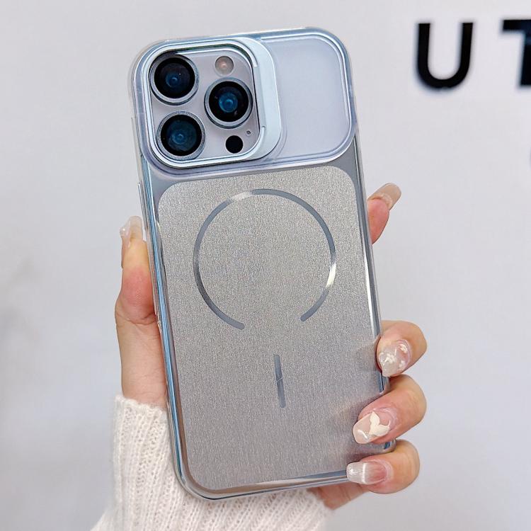 Custodia magnetica per telefono con finitura spazzolata e supporto per obiettivo, For iPhone 13, For iPhone 12, For iPhone 12 Pro Max