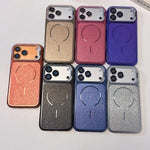 Custodia magnetica per telefono con finitura spazzolata e supporto per obiettivo, For iPhone 12 Pro, For iPhone 11
