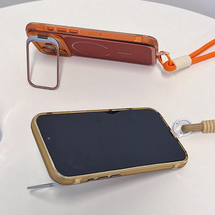 Custodia magnetica spazzolata per telefono con supporto per obiettivo, cinturino da polso e pellicola protettiva per obiettivo., For iPhone 17 Pro Max, For iPhone 17 Pro, For iPhone 17
