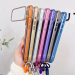 Custodia magnetica spazzolata per telefono con supporto per obiettivo, cinturino da polso e pellicola protettiva per obiettivo., For iPhone 17 Pro Max, For iPhone 17 Pro, For iPhone 17