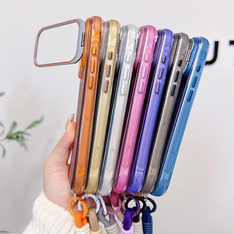 Custodia magnetica spazzolata per telefono con supporto per obiettivo, cinturino da polso e pellicola protettiva per obiettivo., For iPhone 13, For iPhone 12, For iPhone 12 Pro Max