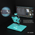 Microscopio stereoscopico trinoculare RF4 RF-6558X con zoom sincrono 6,5-58X e base grande in lega di alluminio., RF-6558X