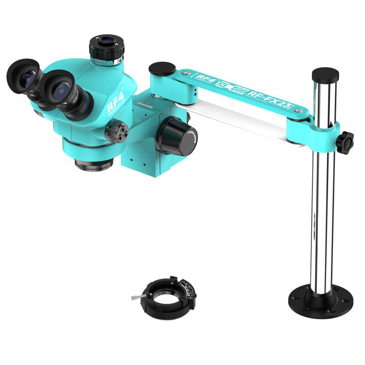 Microscopio stereoscopico trinoculare fisso a sbalzo RF4 RF-FX23A 7-50X, versione corta, RF-FX23A