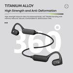 Auricolari sportivi Bluetooth impermeabili Langsdom AirWare BE10 ad aria, aperti, conduttivi e con memoria da 32 GB.