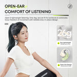 Auricolari sportivi Bluetooth impermeabili Langsdom AirWare BE10 ad aria, aperti, conduttivi e con memoria da 32 GB.