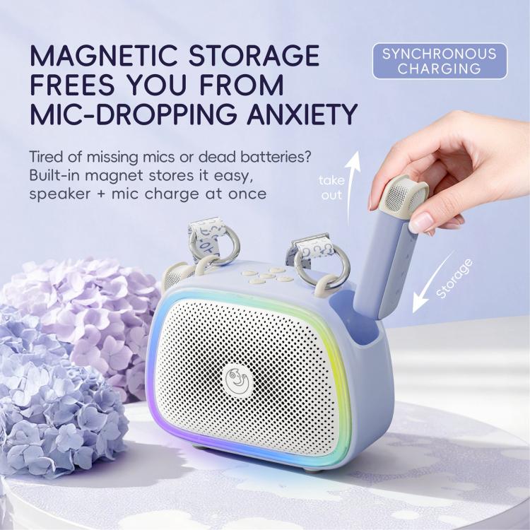 Altoparlante wireless portatile per karaoke C22 con microfono e tracolla