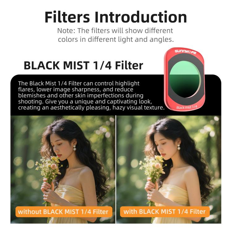 Filtro magnetico in metallo Sunnylife per obiettivo della fotocamera DJI OSMO Pocket 3., MCUV, CPL, ND8, ND16, ND32, ND64, Black Mist 1/4, 3 in 1 Shadow Filter Set, 3 in 1 Portrait Filter Set, 3 in 1 CPL ND8/16, 3 in 1 Protective Filter Set            ...