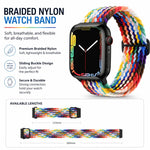 Confezione da 5 cinturini per orologio in nylon intrecciato con fibbia scorrevole xDfind, For Apple Watch 42 / 44 / 45 / 46 / 49mm, For Apple Watch 38 / 40 / 41 / S11 42mm