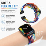 Confezione da 5 cinturini per orologio in nylon intrecciato con fibbia scorrevole xDfind, For Apple Watch 42 / 44 / 45 / 46 / 49mm, For Apple Watch 38 / 40 / 41 / S11 42mm