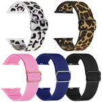 Confezione da 5 cinturini per orologio elastici in nylon con fibbia scorrevole regolabile xDfind, For Apple Watch 42 / 44 / 45 / 46 / 49mm, For Apple Watch 38 / 40 / 41 / S11 42mm