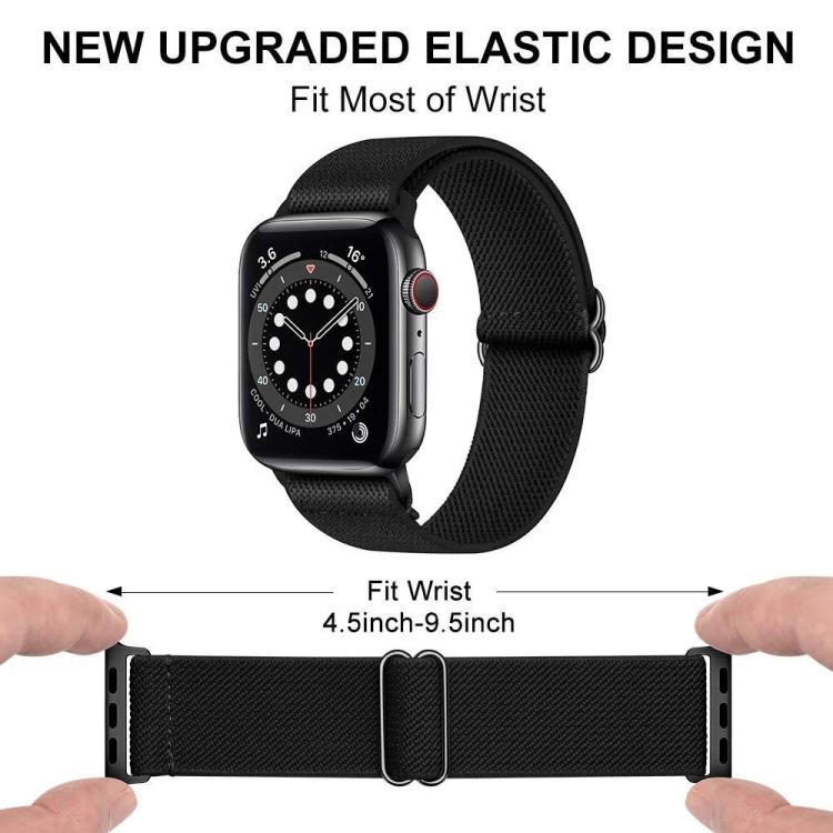 Confezione da 5 cinturini per orologio elastici in nylon con fibbia scorrevole regolabile xDfind, For Apple Watch 42 / 44 / 45 / 46 / 49mm, For Apple Watch 38 / 40 / 41 / S11 42mm