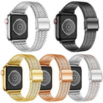 Confezione da 5 cinturini per orologio in acciaio inossidabile con fibbia a sette perline xDfind, For Apple Watch 42 / 44 / 45 / 46 / 49mm, For Apple Watch 38 / 40 / 41 / S11 42mm