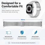 Confezione da 5 cinturini per orologio in acciaio inossidabile con fibbia a sette perline xDfind, For Apple Watch 42 / 44 / 45 / 46 / 49mm, For Apple Watch 38 / 40 / 41 / S11 42mm