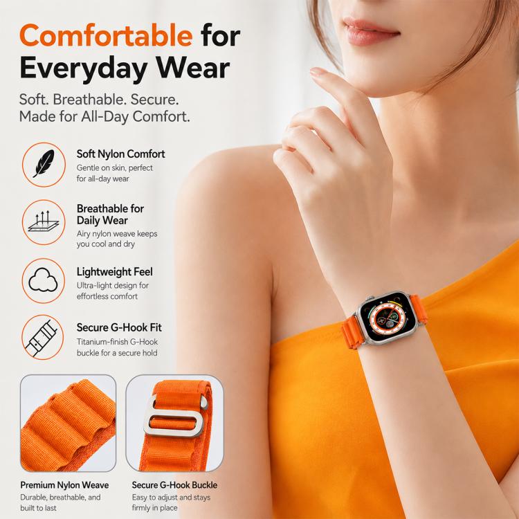 Confezione da 5 cinturini per orologio xDfind Aline in nylon con passante, For Apple Watch 42 / 44 / 45 / 46 / 49mm, For Apple Watch 38 / 40 / 41 / S11 42mm