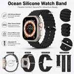 Confezione da 5 cinturini per orologio in silicone xDfind Ocean, For Apple Watch 42 / 44 / 45 / 46 / 49mm, For Apple Watch 38 / 40 / 41 / S11 42mm