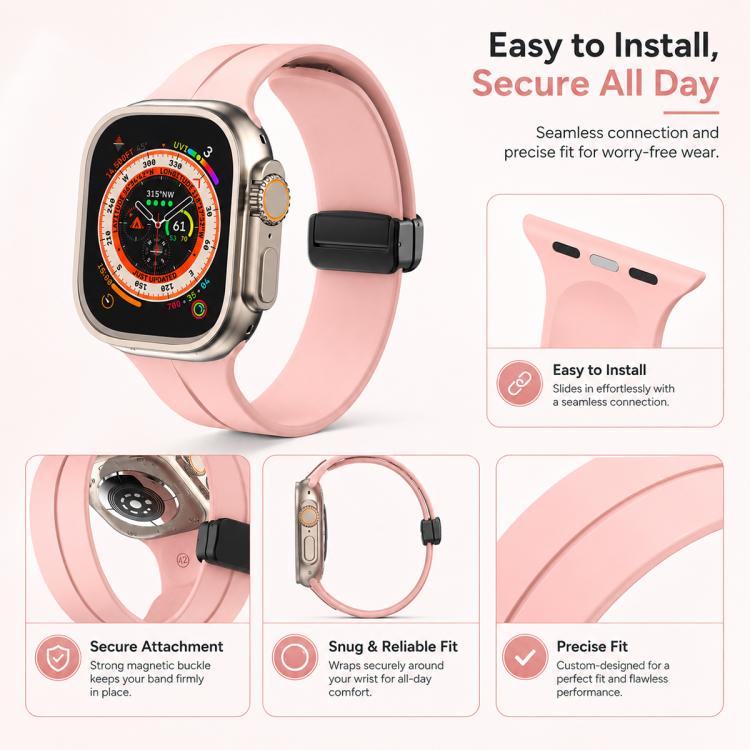 Confezione da 5 cinturini per orologio in silicone con fibbia magnetica a tinta unita xDfind, For Apple Watch 42 / 44 / 45 / 46 / 49mm, For Apple Watch 38 / 40 / 41 / S11 42mm