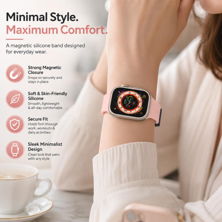 Confezione da 5 cinturini per orologio in silicone con fibbia magnetica a tinta unita xDfind, For Apple Watch 42 / 44 / 45 / 46 / 49mm, For Apple Watch 38 / 40 / 41 / S11 42mm