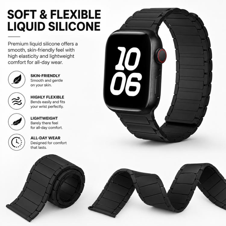 Confezione da 5 cinturini per orologio magnetici in silicone a forma di I xDfind, For Apple Watch 42 / 44 / 45 / 46 / 49mm, For Apple Watch 38 / 40 / 41 / S11 42mm
