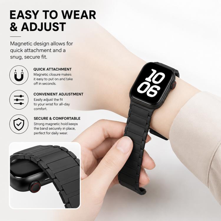 Confezione da 5 cinturini per orologio magnetici in silicone a forma di I xDfind, For Apple Watch 42 / 44 / 45 / 46 / 49mm, For Apple Watch 38 / 40 / 41 / S11 42mm