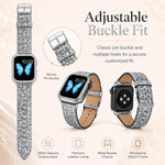 Confezione da 5 cinturini per orologio in ecopelle con paillettes glitterate xDfind, For Apple Watch 42 / 44 / 45 / 46 / 49mm, For Apple Watch 38 / 40 / 41 / S11 42mm