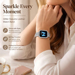 Confezione da 5 cinturini per orologio in ecopelle con paillettes glitterate xDfind, For Apple Watch 42 / 44 / 45 / 46 / 49mm, For Apple Watch 38 / 40 / 41 / S11 42mm