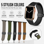 Confezione da 5 cinturini per orologio in silicone con fibbia magnetica e motivo Crazy Horse xDfind., For Apple Watch 42 / 44 / 45 / 46 / 49mm, For Apple Watch 38 / 40 / 41 / S11 42mm