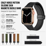 Confezione da 5 cinturini per orologio in silicone con fibbia magnetica e motivo Crazy Horse xDfind., For Apple Watch 42 / 44 / 45 / 46 / 49mm, For Apple Watch 38 / 40 / 41 / S11 42mm