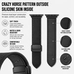 Confezione da 5 cinturini per orologio in silicone con fibbia magnetica e motivo Crazy Horse xDfind., For Apple Watch 42 / 44 / 45 / 46 / 49mm, For Apple Watch 38 / 40 / 41 / S11 42mm