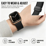 Confezione da 5 cinturini per orologio in silicone con fibbia magnetica e motivo Crazy Horse xDfind., For Apple Watch 42 / 44 / 45 / 46 / 49mm, For Apple Watch 38 / 40 / 41 / S11 42mm