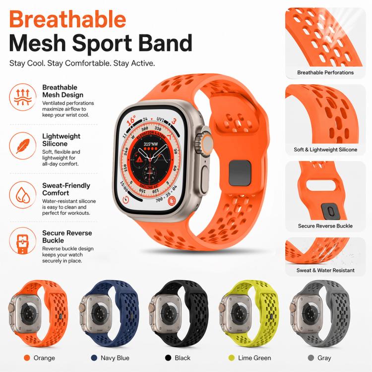 Confezione da 5 cinturini per orologio in silicone con fibbia inversa a rete xDfind, For Apple Watch 42 / 44 / 45 / 46 / 49mm, For Apple Watch 38 / 40 / 41 / S11 42mm