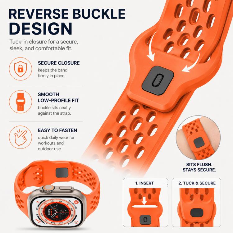 Confezione da 5 cinturini per orologio in silicone con fibbia inversa a rete xDfind, For Apple Watch 42 / 44 / 45 / 46 / 49mm, For Apple Watch 38 / 40 / 41 / S11 42mm