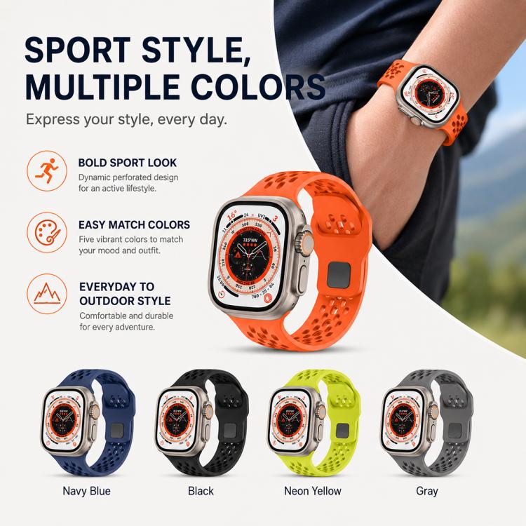 Confezione da 5 cinturini per orologio in silicone con fibbia inversa a rete xDfind, For Apple Watch 42 / 44 / 45 / 46 / 49mm, For Apple Watch 38 / 40 / 41 / S11 42mm
