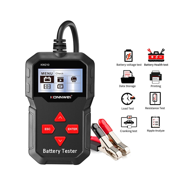 KONNWEI KW210 Test batteria per auto Rilevatore capacità resistenza batteria, KW210