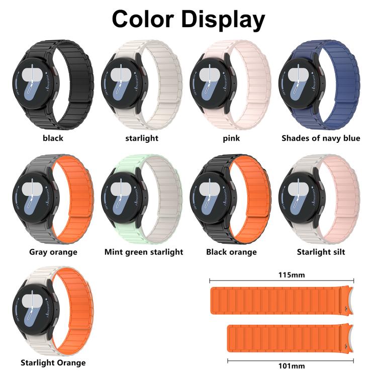 Cinturino per orologio magnetico in silicone con tre perline, For Galaxy Watch 7 / 6 / 5 / 4