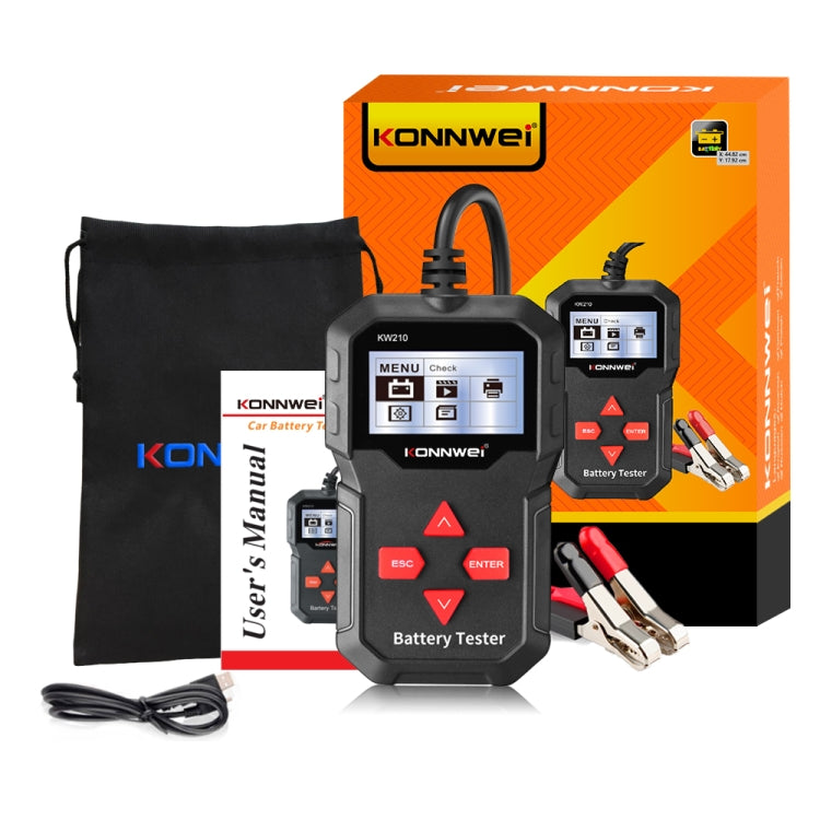 KONNWEI KW210 Test batteria per auto Rilevatore capacità resistenza batteria, KW210